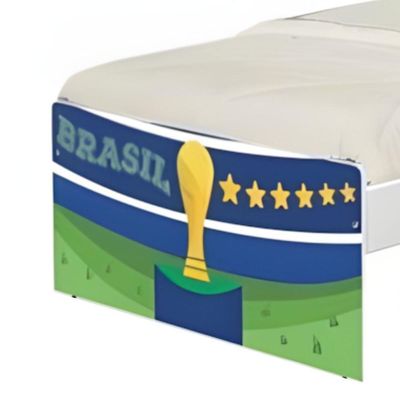 Cama Solteiro Adesivada Copa Do Mundo Brasil Com Colchão