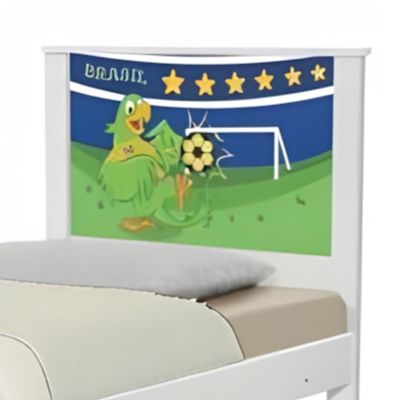 Cama Solteiro Adesivada Copa Do Mundo Brasil Com Colchão