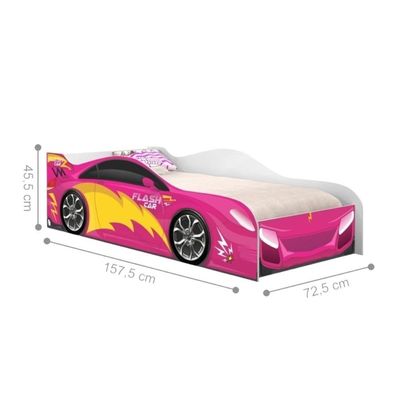 Cama Infantil Carro Velocista Pink