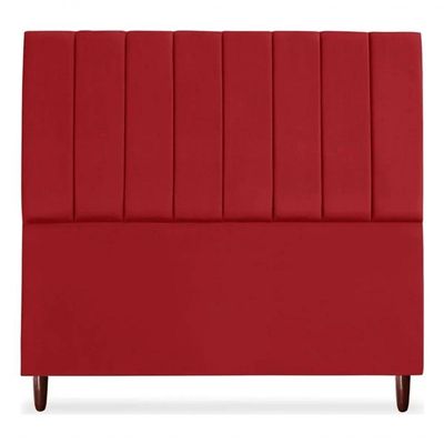 Cabeceira De Cama Box Carla Casal Queen 160 Cm Suede Vermelho Eli Móveis E Decoração
