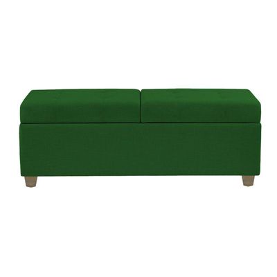 Canto Alemão Recamier Bau + Painel Madri 120cm Suede Verde - Inova Decor