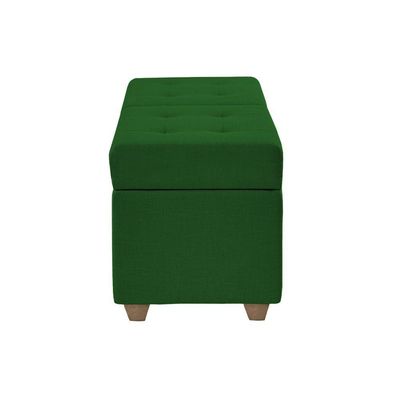 Canto Alemão Recamier Bau + Painel Madri 120cm Suede Verde - Inova Decor