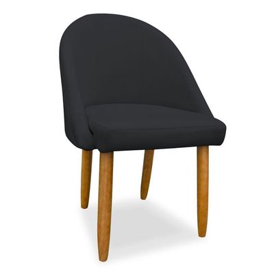 Cadeira Decorativa Estofada Para Sala Recepção Cozinha Lua Star Veludo Cinza Escuro Do Lar Móveis E Decoração