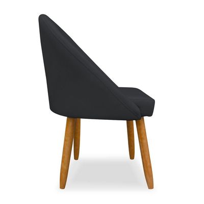 Cadeira Decorativa Estofada Para Sala Recepção Cozinha Lua Star Veludo Cinza Escuro Do Lar Móveis E Decoração