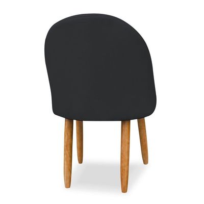 Cadeira Decorativa Estofada Para Sala Recepção Cozinha Lua Star Veludo Cinza Escuro Do Lar Móveis E Decoração