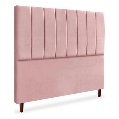 Cabeceira De Cama Box Carla Casal 140 Cm Suede Rosa Do Lar Móveis E Decoração