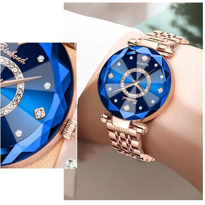 Relógio Feminino Luxo Ouro Rosé Binbond Diamante