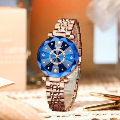 Relógio Feminino Luxo Ouro Rosé Binbond Diamante