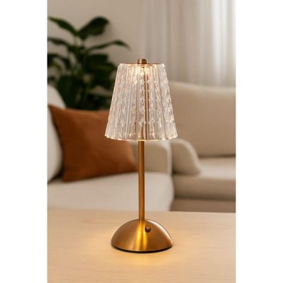 Luminária De Mesa Led 3 Tons Usb Leumina Dourada Wolff