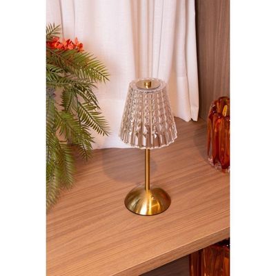 Luminária De Mesa Led 3 Tons Usb Leumina Dourada Wolff