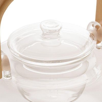 Chaleira De Vidro Com Com Alça De Bambu 800ml Wolff