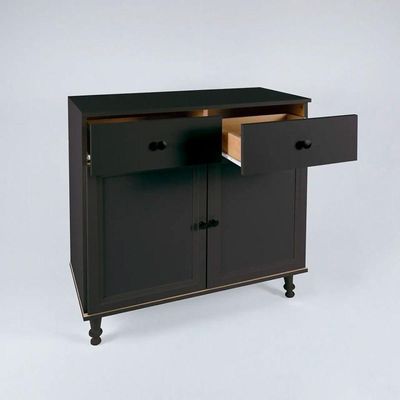 Aparador Buffet Ditália 2 Gavetas 2 Portas Preto R-629
