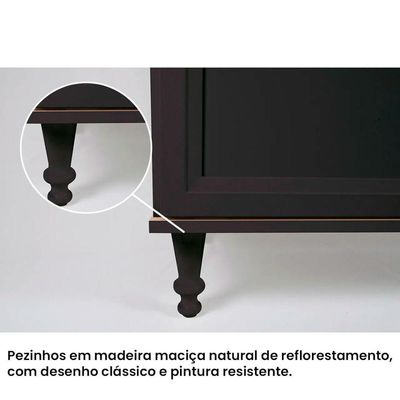 Aparador Buffet Ditália 2 Gavetas 2 Portas Preto R-629