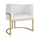 Kit Divã Luna 185cm Lado Direito E 01 Poltrona Base De Ferro Dourado Suede Branco