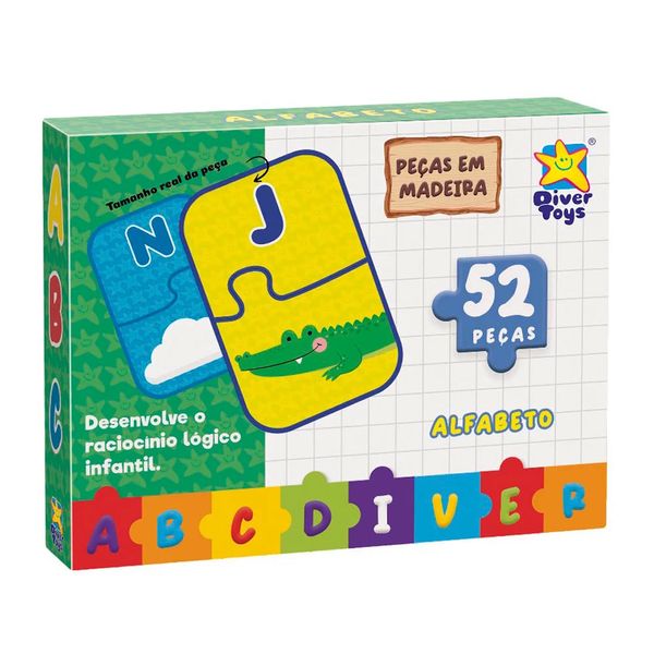 Jogo Infantil Educativo Divertoys ABC Alfabeto 52 Peças Jogo Infantil Educativo Divertoys ABC Alfabeto 52 Peças