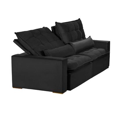 Sofá Modular 6 Lugares 2.90M Retrátil E Reclinável Preto
