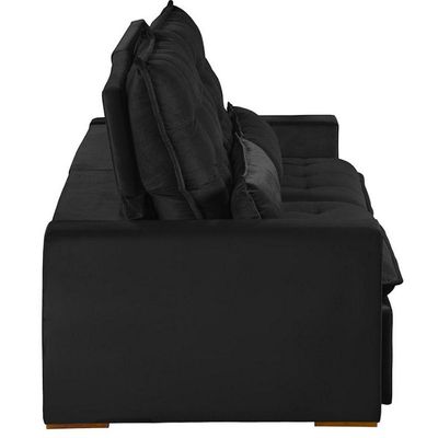 Sofá Modular 6 Lugares 2.90M Retrátil E Reclinável Preto