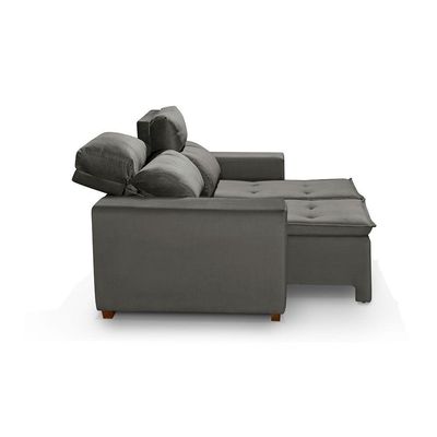 Sofá 2 Lugares 150cm Com Molas, Retrátil E Reclinável Cinza