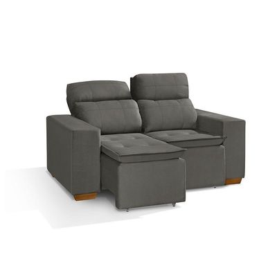 Sofá 2 Lugares 150cm Com Molas, Retrátil E Reclinável Cinza