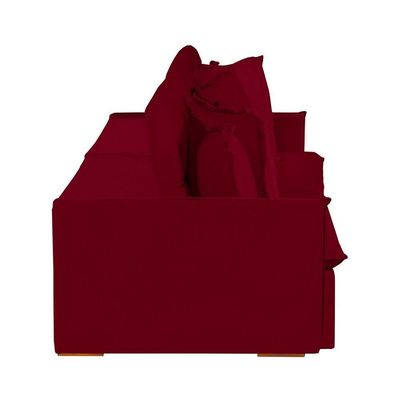 Sofá 4 Lugares Com Molas Retrátil E Reclinável Vermelho