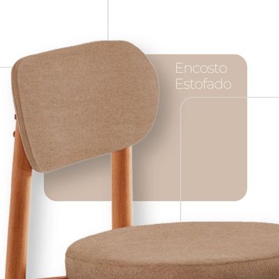 Conjunto 2 Cadeiras De Jantar Ballare Soft Moderna Mobília Atacama/imbuia Natural