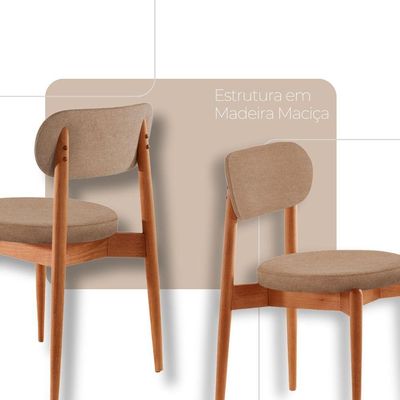Conjunto 2 Cadeiras De Jantar Ballare Soft Moderna Mobília Atacama/imbuia Natural