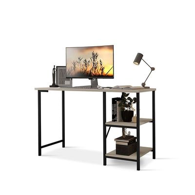 Escrivaninha Mesa Office Estudo Estilo Industrial 110cm Klm Preto Com Off White