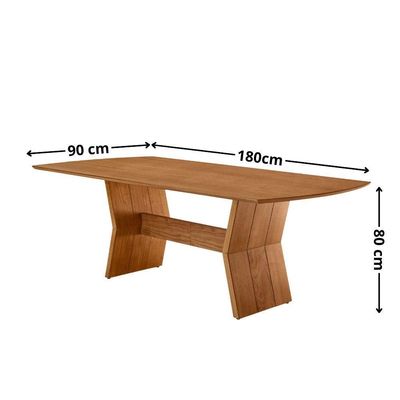 Mesa Para Sala De Jantar Portugal Tampo Barril Laminado Cinamomo Imbuia