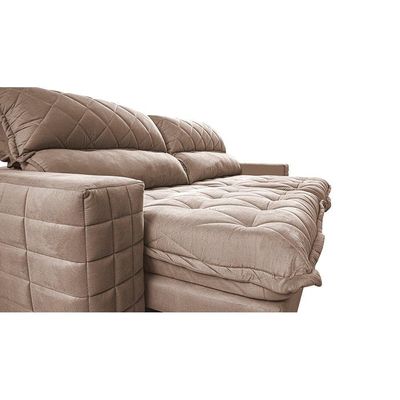 Sofá Retrátil E Reclinável 2,35m Molas Ensacadas Cama Inbox Elegance Com Thermogel Velusoft Bege
