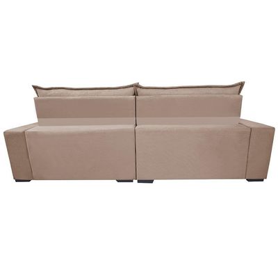 Sofá Retrátil E Reclinável 2,35m Molas Ensacadas Cama Inbox Elegance Com Thermogel Velusoft Bege