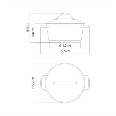 Caçarola Funda Tramontina Allegra Aço Inox Fundo Triplo 20 cm 3,1L