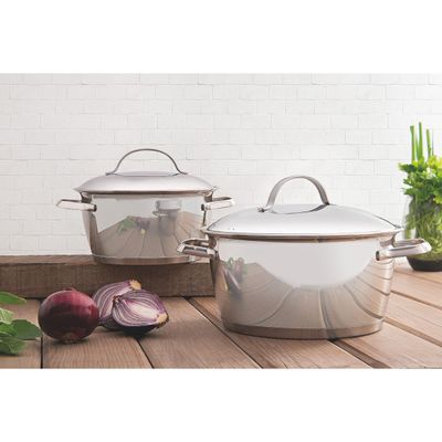 Caçarola Funda Tramontina Allegra Aço Inox Fundo Triplo 20 cm 3,1L