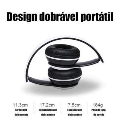 Fone de Ouvido Headphone Bluetooth B-19 Estéreo Cor Branco
