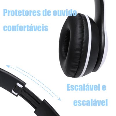 Fone de Ouvido Headphone Bluetooth B-19 Estéreo Cor Branco