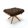 Poltrona com Puff Giratório Costela Suede Base de Madeira MA30 M11 - D'Rossi Marrom