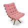 Poltrona com Puff Giratório Costela Suede Base de Madeira MA30 M11 - D'Rossi Rose
