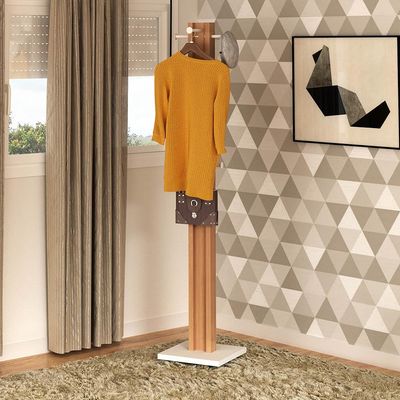 Cabideiro para Quarto Sala de Estar AZ1018 MDP Amendoa/Branco - Gran Belo