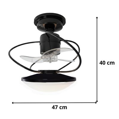 Ventilador de Teto Treviso Preto Bali Control Remoto Bivolt