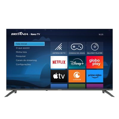 Smart TV 50” Britânia Roku TV LED Dolby Audio BTV50VA4REGB Bivolt