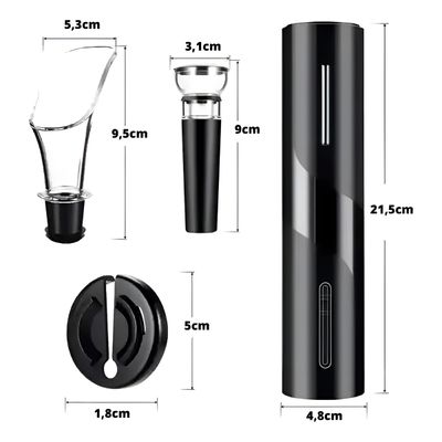 Conjunto Elétrico para Garrafas com Abridor Automático, Aerador e Rolha de Vedação – Elegância e Praticidadeo