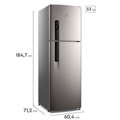 Geladeira Electrolux Frost Free 400L AutoSense Inverter Duplex Inox Look (IF44S) 127V