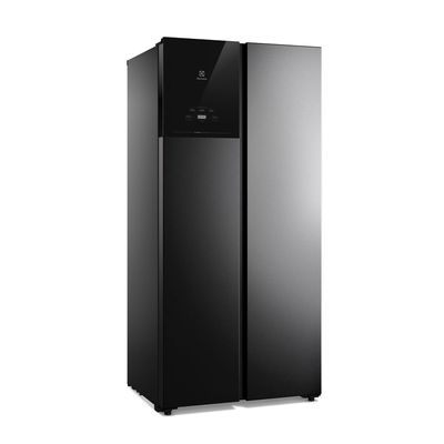 Geladeira Electrolux Frost Free Inverter 431L AutoSense Bivolt Side by Side Black Inox Look (ES40B) Bivolt