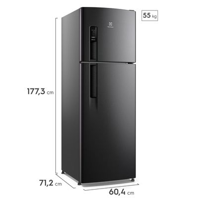 Geladeira Electrolux Frost Free 380L AutoSense Inverter Black Inox Look (IF41B) 220V