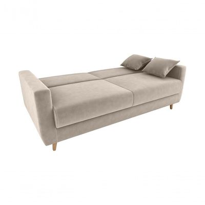Sofá Cama Emília 2 Lugares 190cm Suede Bege Matrix