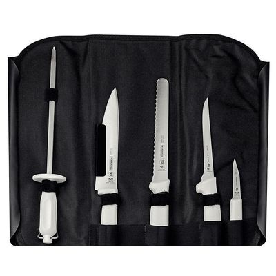 Kit Chefs C- Facas Tramontina Profissional Aço Inox Cabos De Polipropileno Branco 6 Pçs 24699816