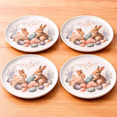 Jogo Pratos Sobremesa Páscoa Bio Doce Ninho Kit 12pçs 21,5cm