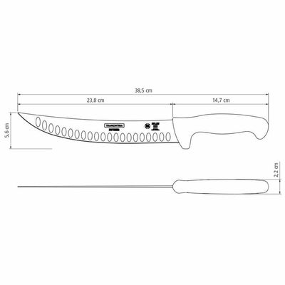 Faca Para Carne Butcher Com Lâmina Em Aço Inox E Cabo Em Polipropileno Preto 10" 24658100