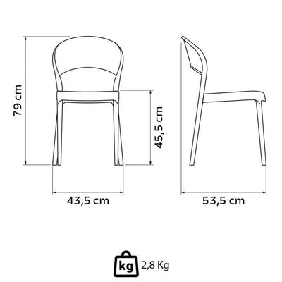 Kit 4 Cadeiras Tramontina Sissi Summa Em Polipropileno E Fibra De Vidro Marrom Eco 92046419