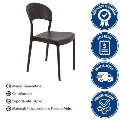 Kit 4 Cadeiras Tramontina Sissi Summa Em Polipropileno E Fibra De Vidro Marrom Eco 92046419