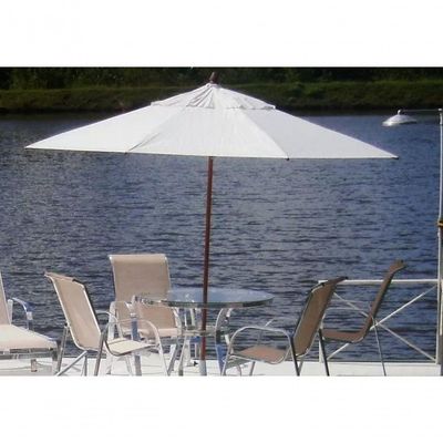 Guarda Sol Ombrelone 3,00m + Base 40kg Para Praia Piscina Jardim Branco